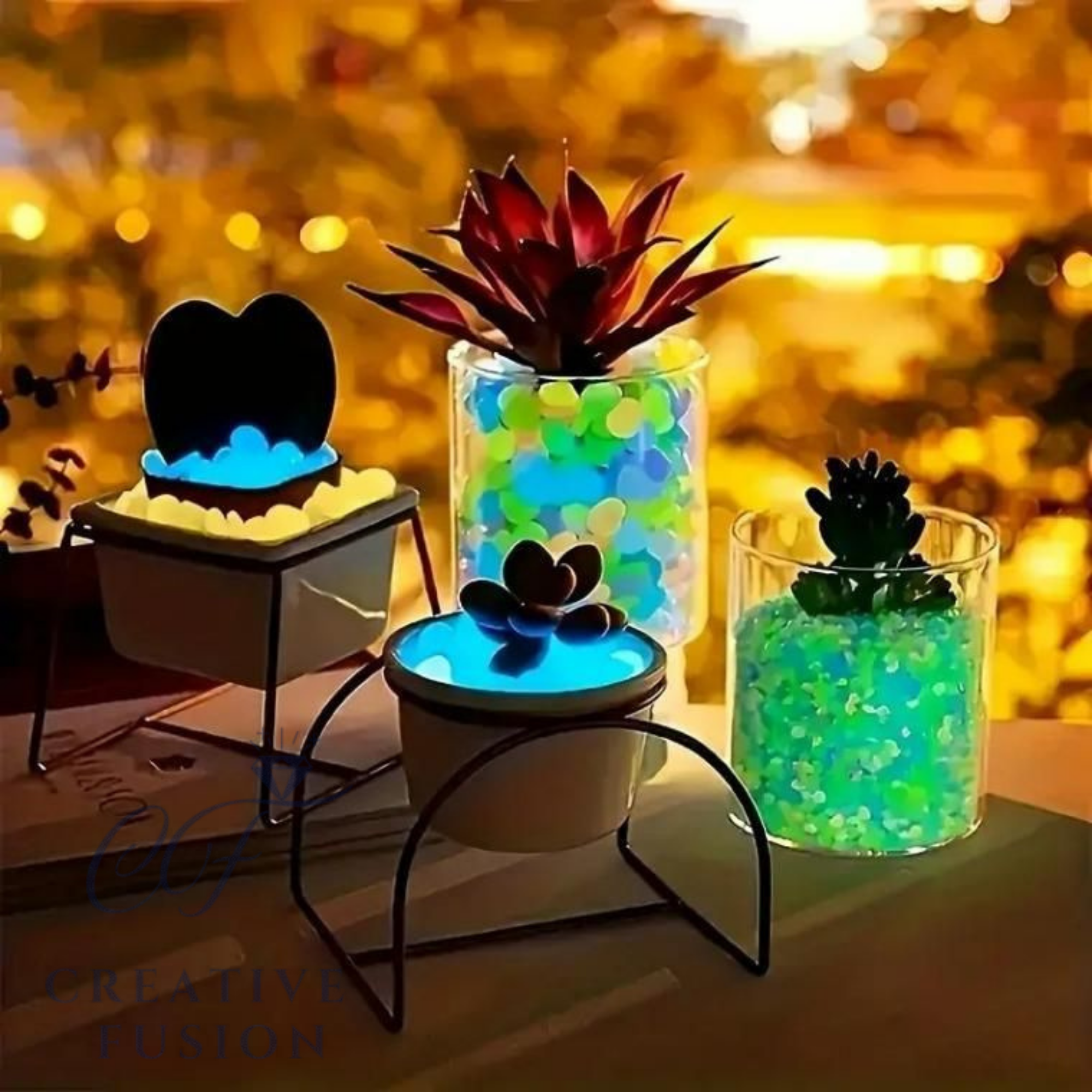 100 pieces Mixed Colorful Luminous Stones,
