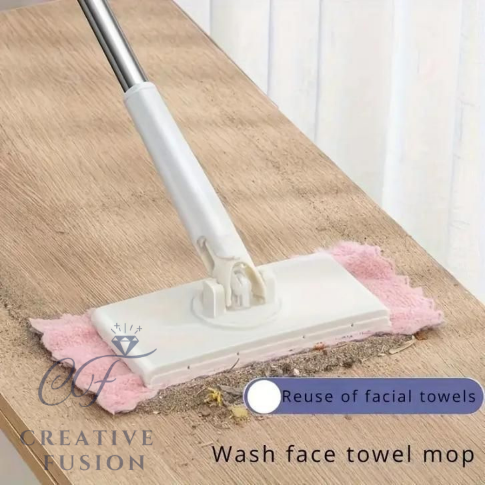 Easy-Clean Mini Mop With Auto Cloth Grip