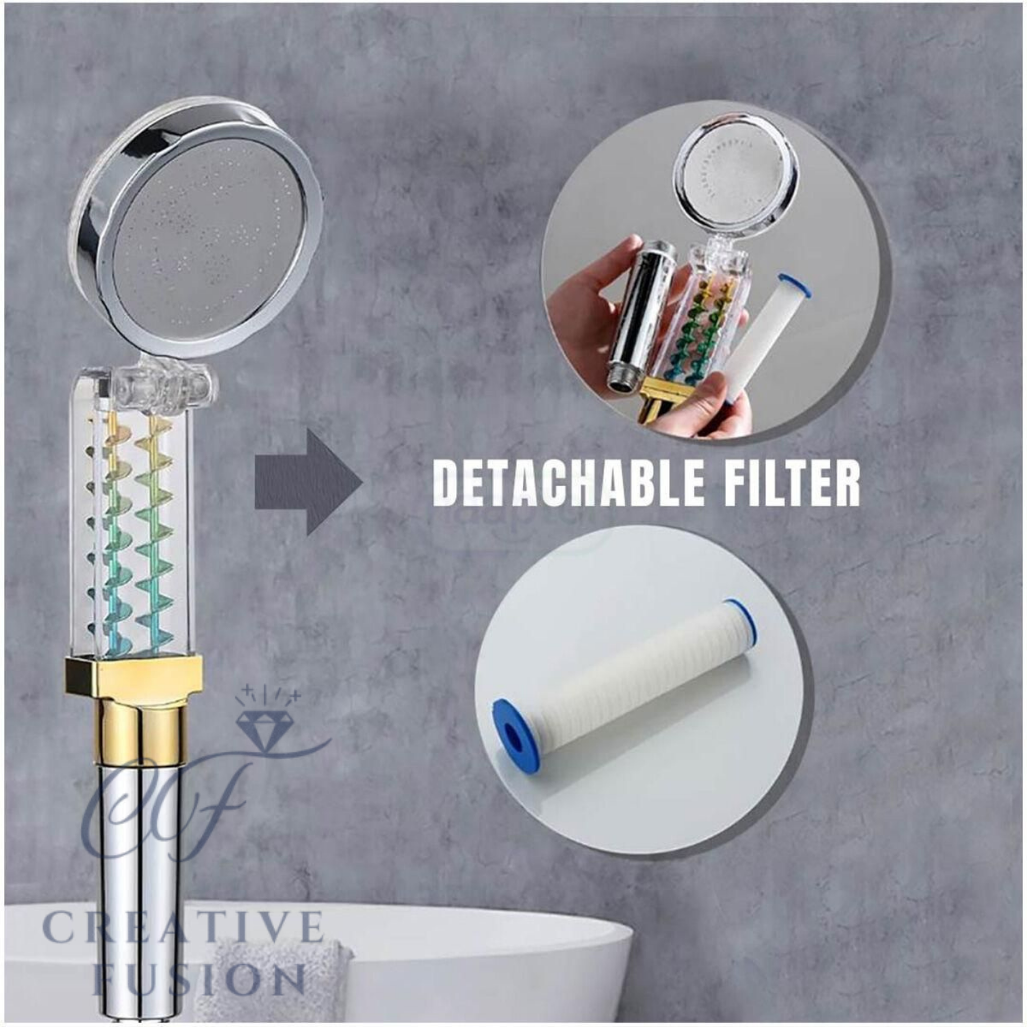 Powerful High Pressure Designer Flip Shower