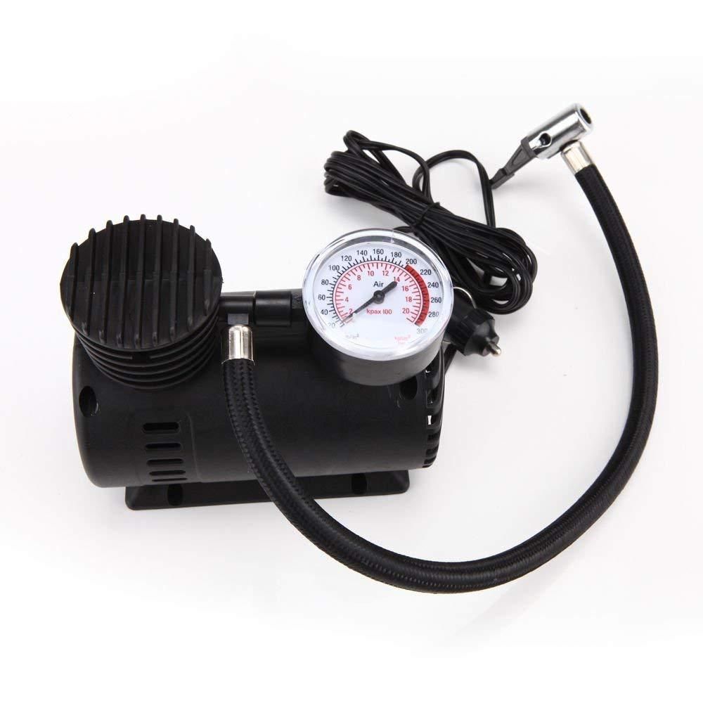 12V Portable Air Compressor Pump – Car Tire Inflator with Pressure Gauge & Multi-Purpose Nozzles (140 PSI)
