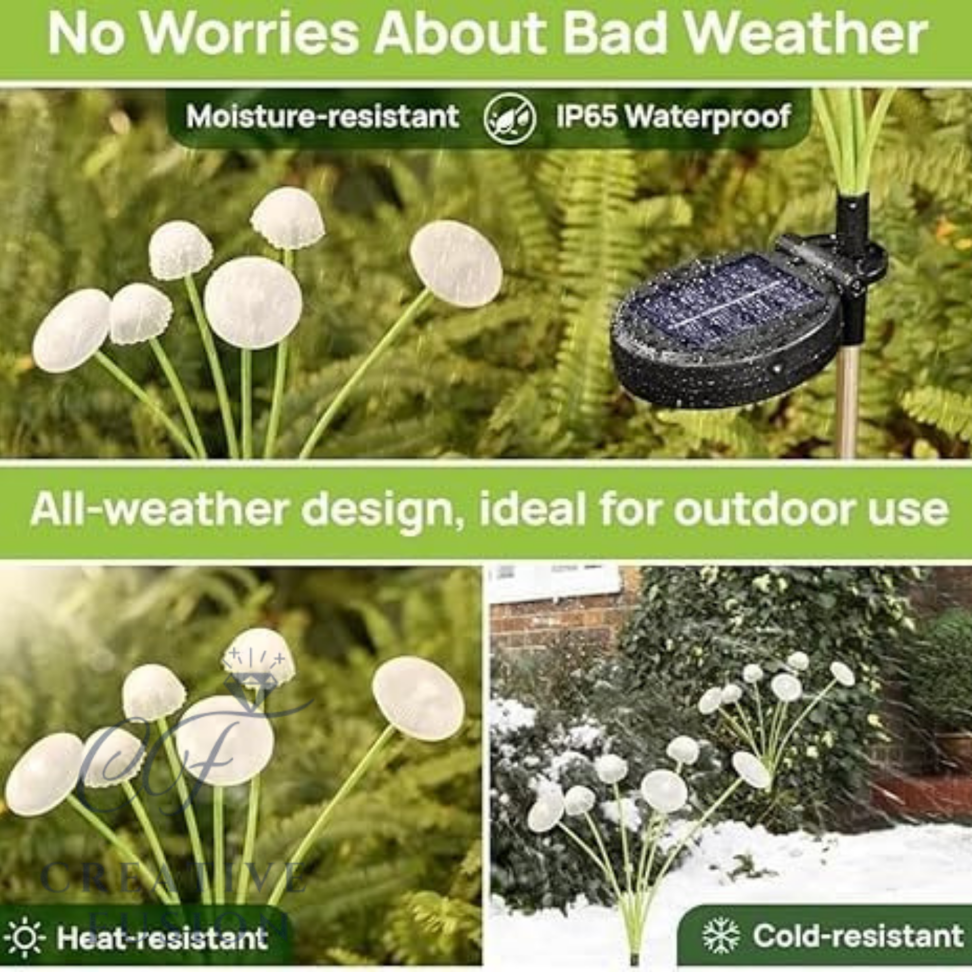 8 LED Solar Mushroom Garden Solar Light Waterproof Solar Light Se