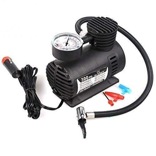 12V Portable Air Compressor Pump – Car Tire Inflator with Pressure Gauge & Multi-Purpose Nozzles (140 PSI)